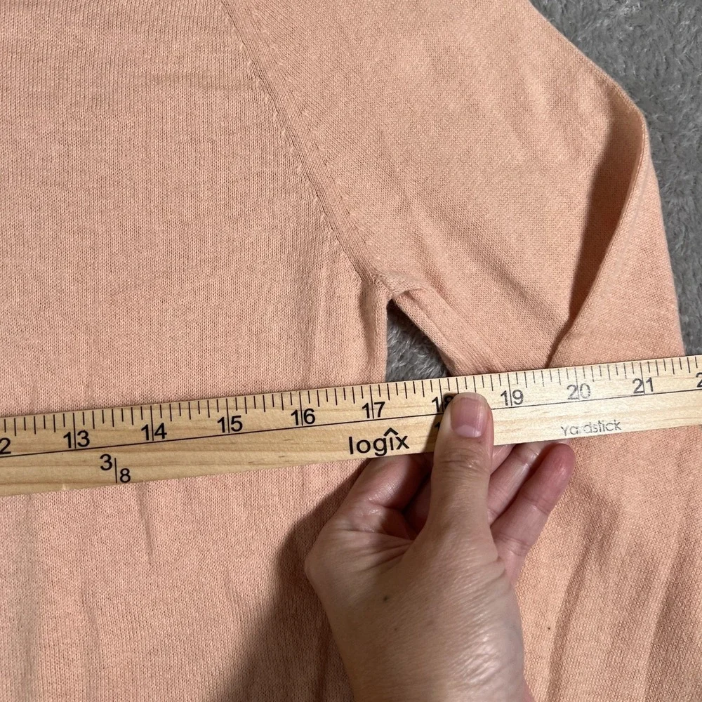 Lululemon Silk Blend Crewneck Sweater Womens Size 6 Peach Satin Lightweight Knit